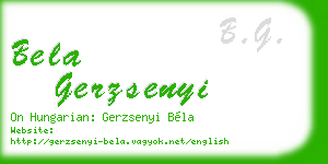 bela gerzsenyi business card