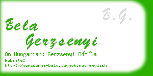 bela gerzsenyi business card